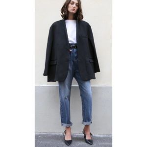 The Frankie Shop Oversized Boyfriend Blazer- BLACK